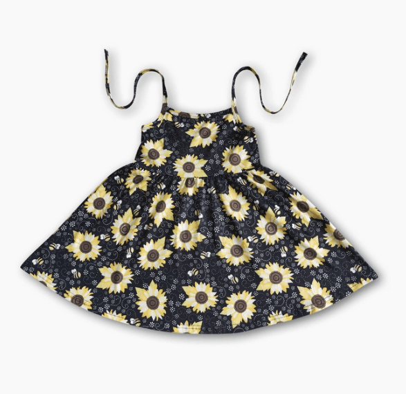 Infant/Toddler Sunflower Halter Knee Length Dress GSD0036