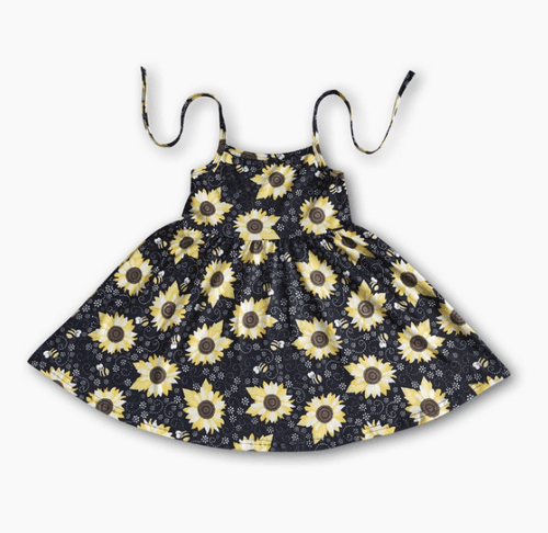 Infant/Toddler Sunflower Halter Knee Length Dress GSD0036