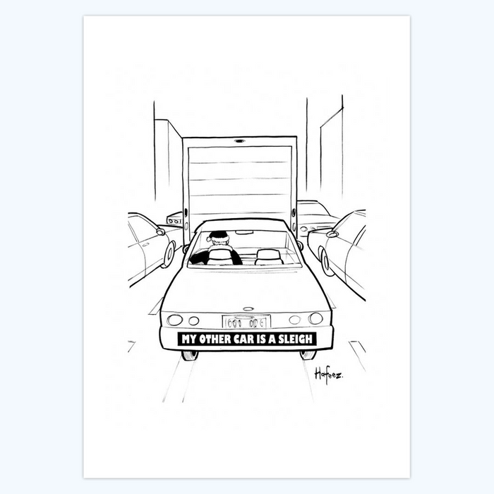 Kaamran Hafeez: "My Other Car is a Sleigh" 5x7 Holiday Cards