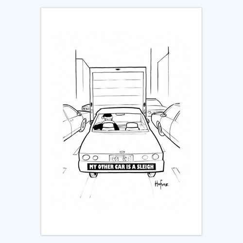 Kaamran Hafeez: "My Other Car is a Sleigh" 5x7 Holiday Cards