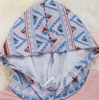 Kids Charm Toddler & Girl's Pink Steerskull and Aztec Print Hoodie LOI