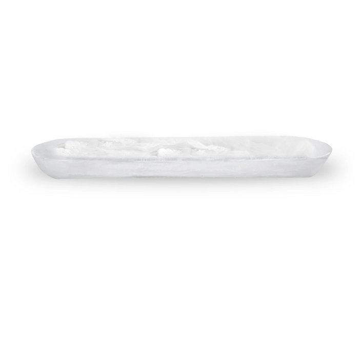 LARGE BOAT BOWL IN WHITE SWIRL