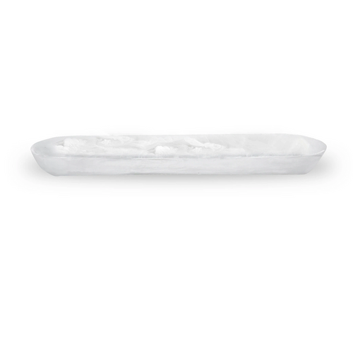 LARGE BOAT BOWL IN WHITE SWIRL