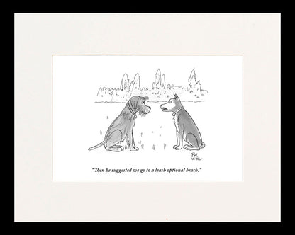 Leash Optional Beach Cartoon Print