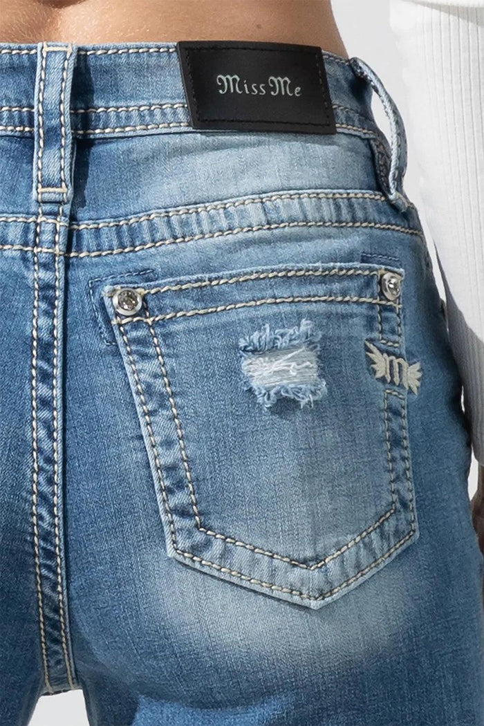 Miss Me Women's Distressed High-Rise Flare Jeans H3636F56-Painted Cowgirl Western Store