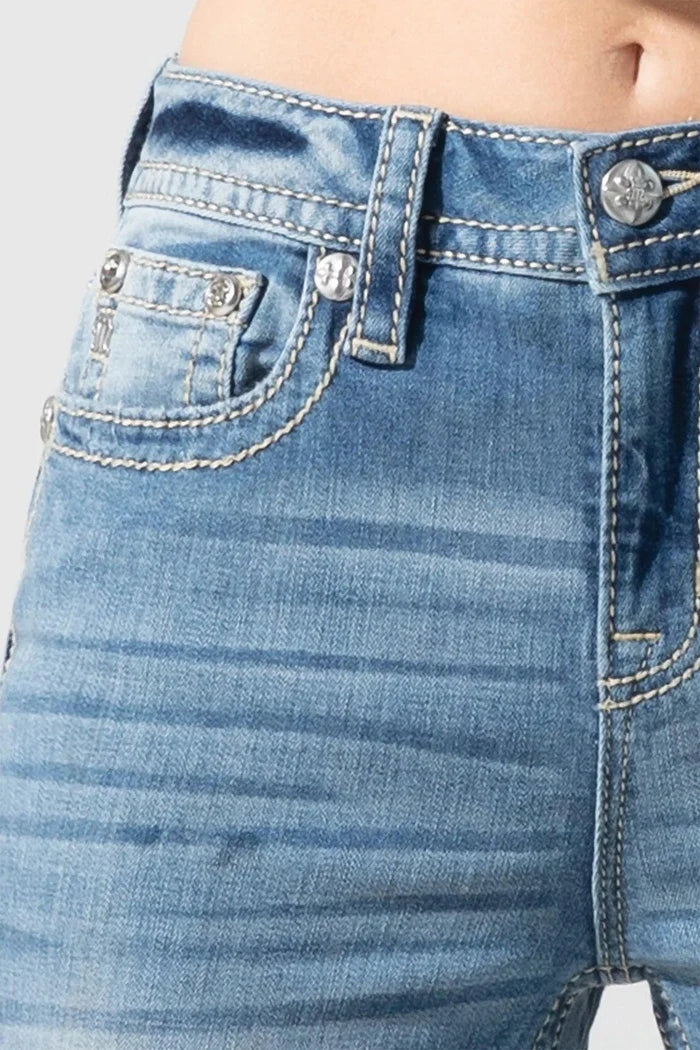 Miss Me Women's Distressed High-Rise Flare Jeans H3636F56-Painted Cowgirl Western Store