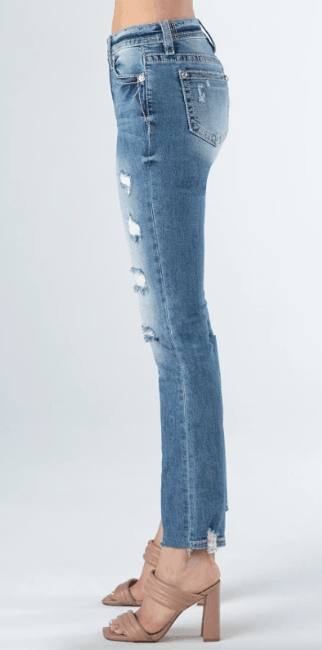 Miss Me Women's Distressed  High Rise Skinny Jeans H3636ST73