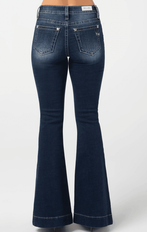 Miss Me Women's High Rise Dark Wash Flare Jeans H3636F65