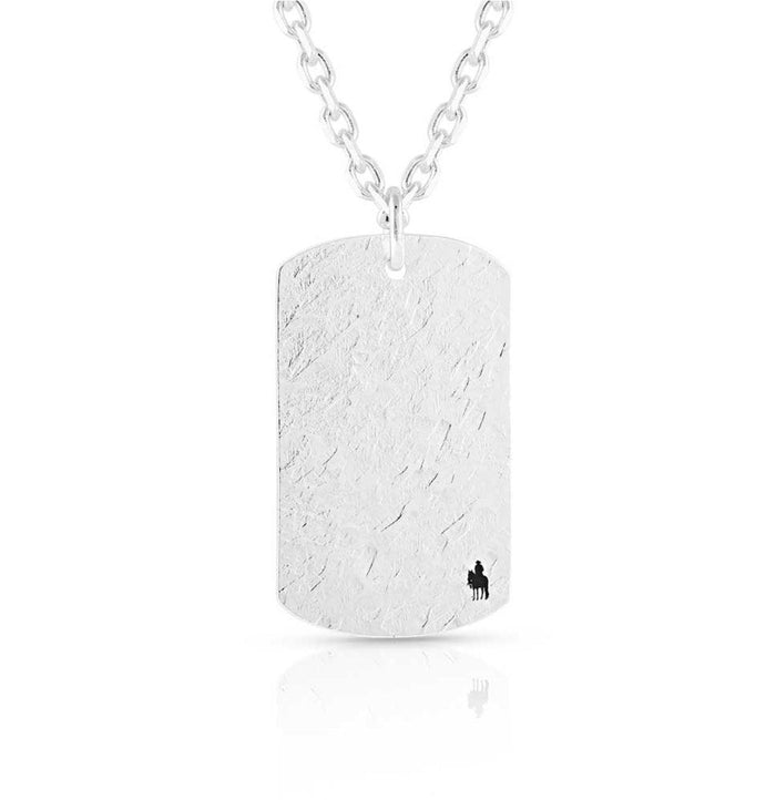 Montana Silversmiths Cowboy Sh*t Silver Dog Tag Necklace CSTNC5083-Painted Cowgirl Western Store