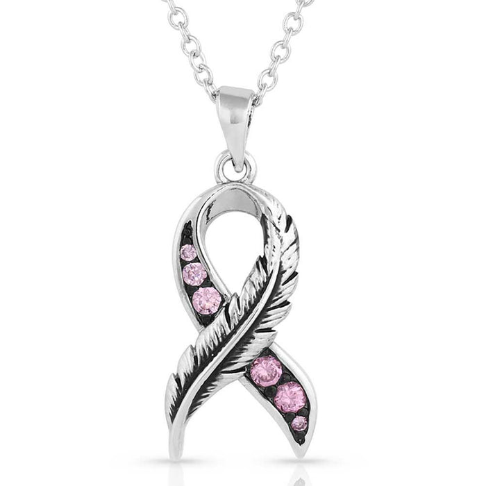Montana Silversmiths Feather of Hope Necklace NC5301-Painted Cowgirl Western Store
