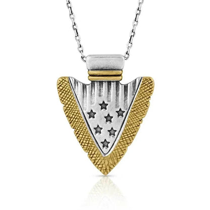 Montana Silversmiths Star Spangle Arrowhead Necklace NC5329-Painted Cowgirl Western Store