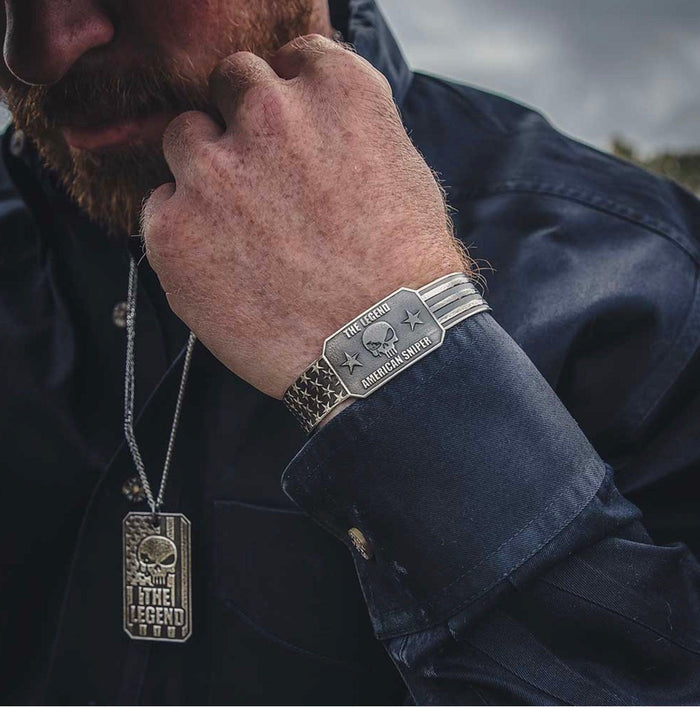 Montana Silversmiths The Legend Chris Kyle Cuff Bracelet CKBC5084-Painted Cowgirl Western Store