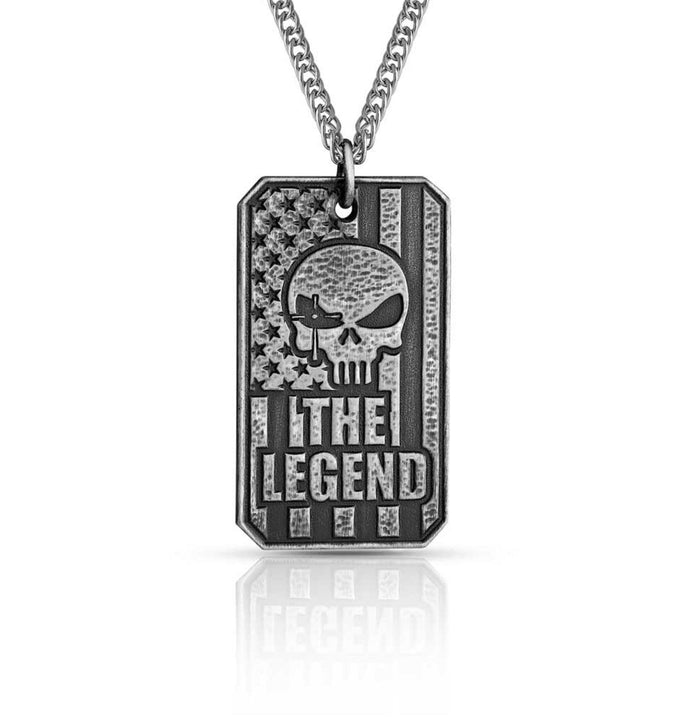 Montana Silversmiths The Legend Chris Kyle Glory Dog Tag Necklace  CKNC5084-Painted Cowgirl Western Store