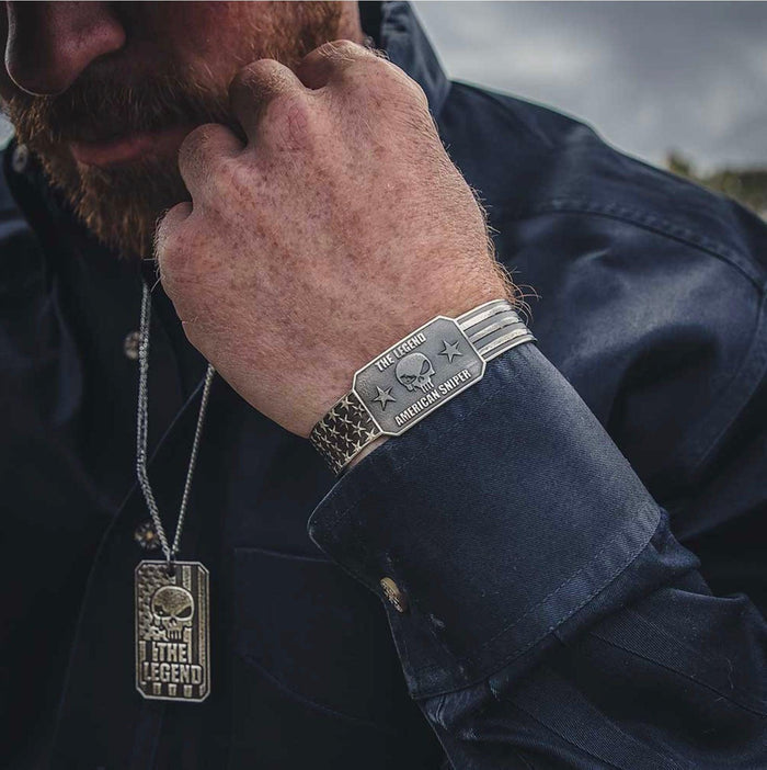 Montana Silversmiths The Legend Chris Kyle Glory Dog Tag Necklace  CKNC5084-Painted Cowgirl Western Store