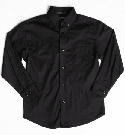 Panhandle Boy's Black Snap Long Sleeve Western Shirt PSBSODRZ6N