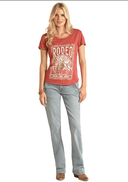 Panhandle Women's Rust Rodeo Tee WLWT21R1D1 WLWT21X1D1