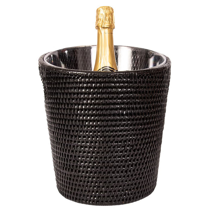 RATTAN ICE BUCKET IN BLACK