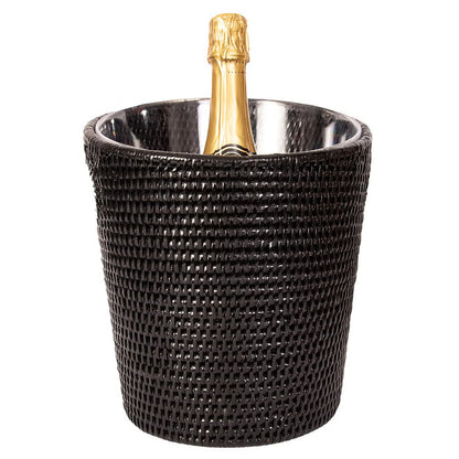 RATTAN ICE BUCKET IN BLACK