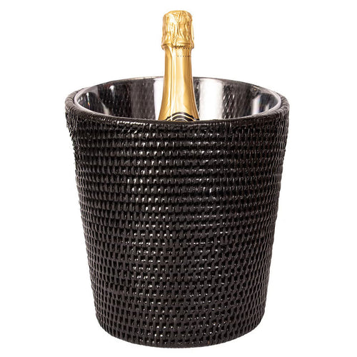 RATTAN ICE BUCKET IN BLACK