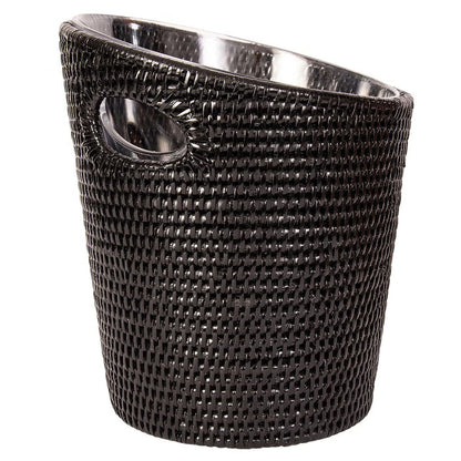 RATTAN ICE BUCKET IN BLACK