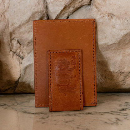 Red Dirt Hat Co. Black Aztec and Bison Leather Money Clip Card Case 24068875M5-Painted Cowgirl Western Store