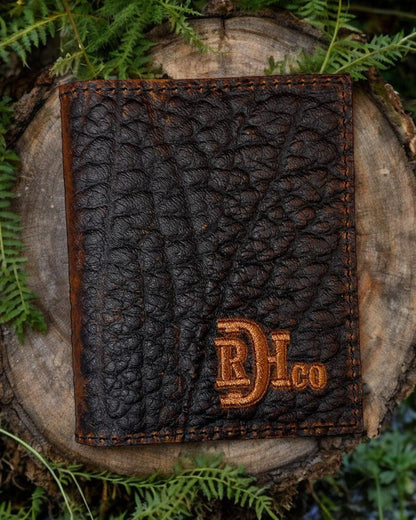 Red Dirt Hat Co. Brown Bison Grain Leather Bi-Fold Card Case 22228878W1-Painted Cowgirl Western Store