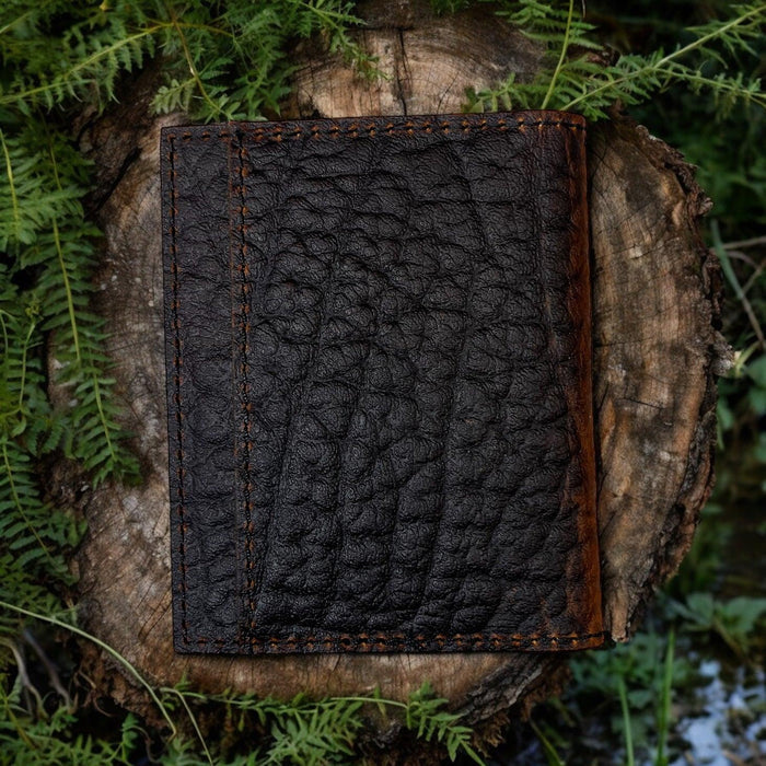 Red Dirt Hat Co. Brown Bison Grain Leather Bi-Fold Card Case 22228878W1-Painted Cowgirl Western Store