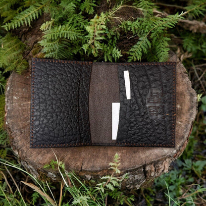 Red Dirt Hat Co. Brown Bison Grain Leather Bi-Fold Card Case 22228878W1-Painted Cowgirl Western Store
