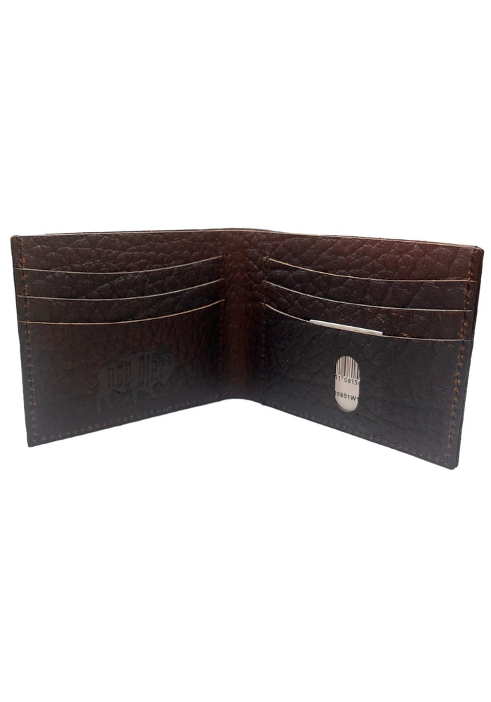 Red Dirt Hat Co. Brown Bison Grain Leather Bi-Fold Wallet 22228881W1-Painted Cowgirl Western Store