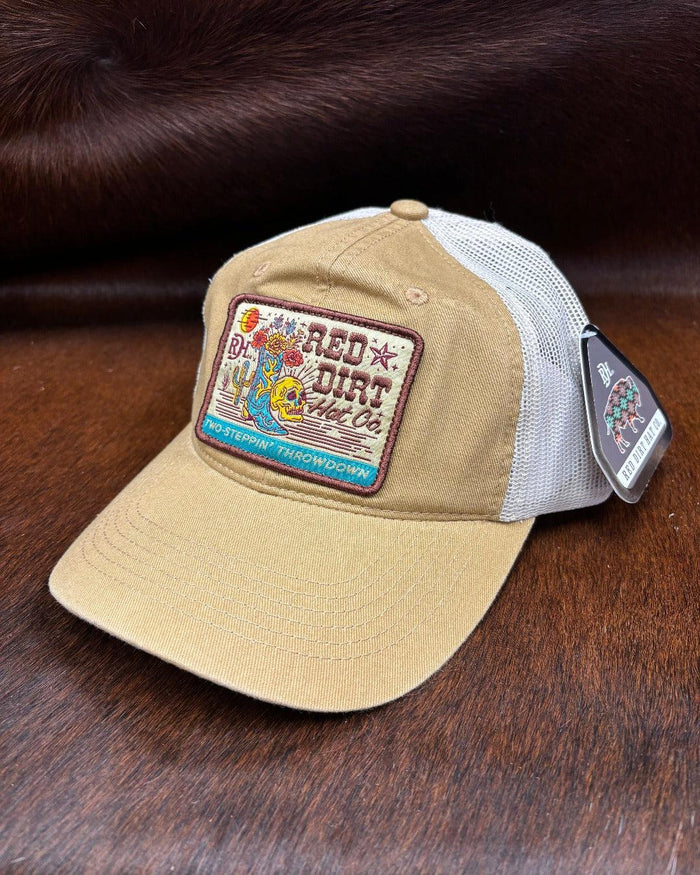 Red Dirt Hat Co. Dosey Doe Khaki Unstructured Trucker Snap Back Hat RDHC-380-Painted Cowgirl Western Store