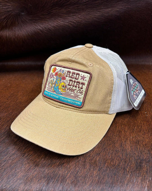 Red Dirt Hat Co. Dosey Doe Khaki Unstructured Trucker Snap Back Hat RDHC-380-Painted Cowgirl Western Store
