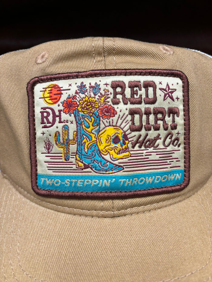 Red Dirt Hat Co. Dosey Doe Khaki Unstructured Trucker Snap Back Hat RDHC-380-Painted Cowgirl Western Store