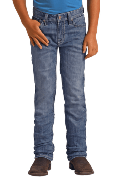 Rock & Roll Cowboy Boy's Revolver Slim Fit Stretch Straight Bootcut Jeans RRBD1RR14A