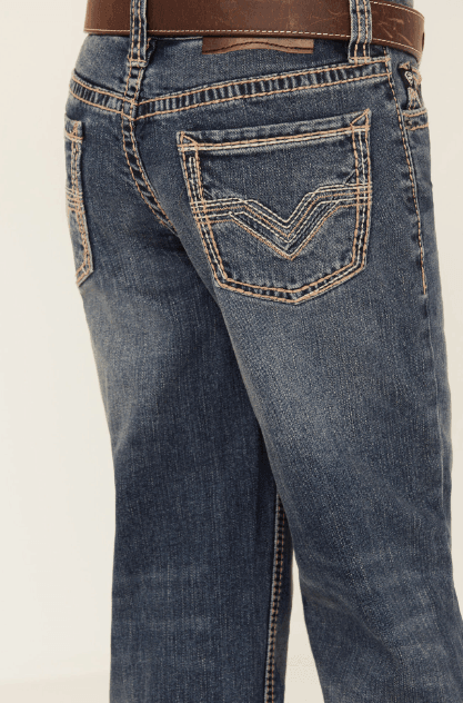 Rock & Roll Cowboy Boy's Stretch Dark Wash Bootcut Jeans RRBD0BR1IC