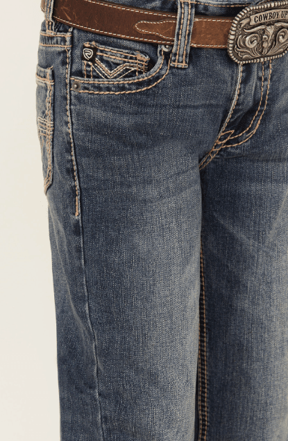 Rock & Roll Cowboy Boy's Stretch Dark Wash Bootcut Jeans RRBD0BR1IC