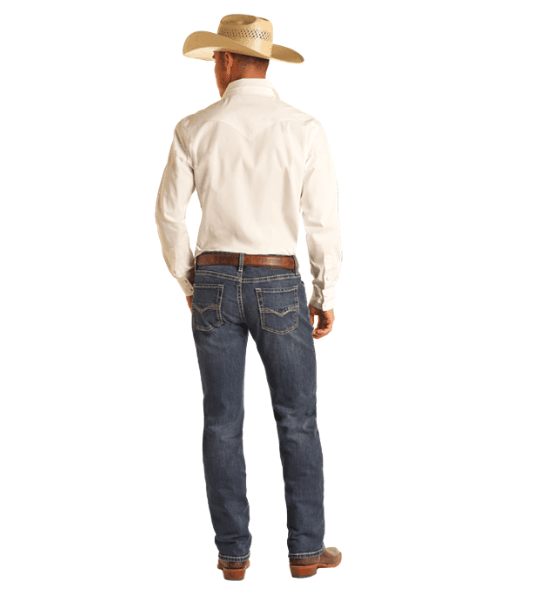 Rock & Roll Cowboy Denim Revolver '46 Slim Fit Stretch Straight Leg Jeans RRMD1RR1H6