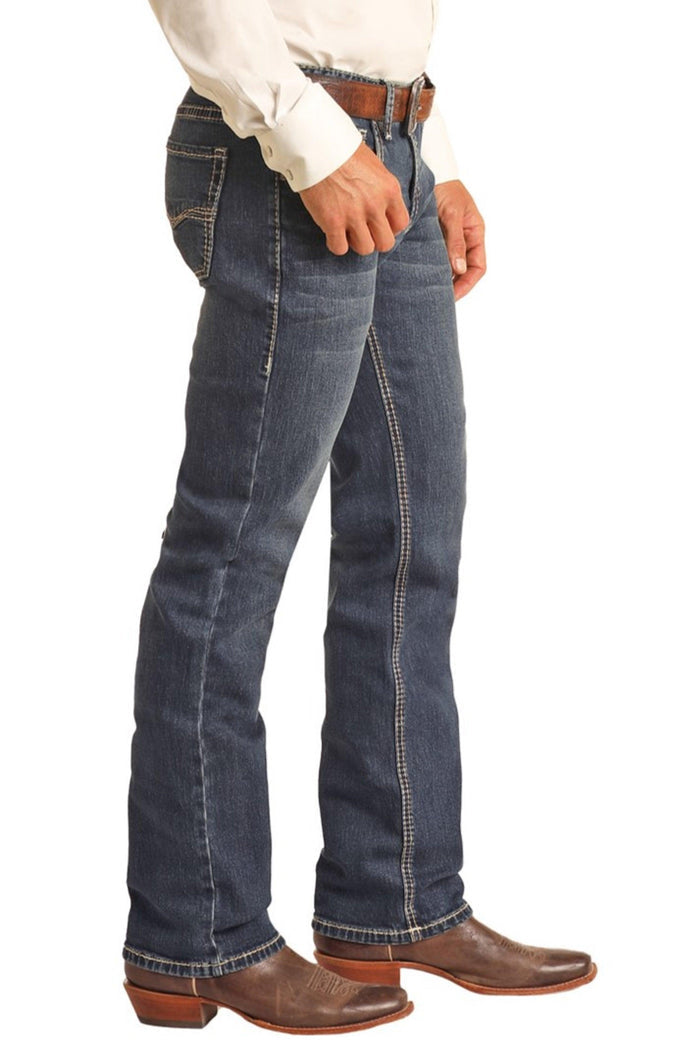 Rock & Roll Cowboy Denim Revolver '46 Slim Fit Stretch Straight Leg Jeans RRMD1RR1H6-Painted Cowgirl Western Store