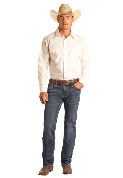 Rock & Roll Cowboy Denim Revolver '46 Slim Fit Stretch Straight Leg Jeans RRMD1RR1H6
