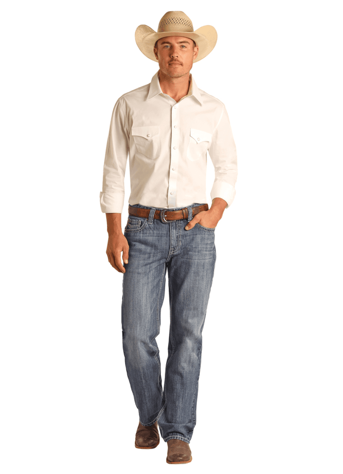 Rock & Roll Cowboy Men's Double Barrel Relaxed Fit Straight Jean RRMD0SR1G0