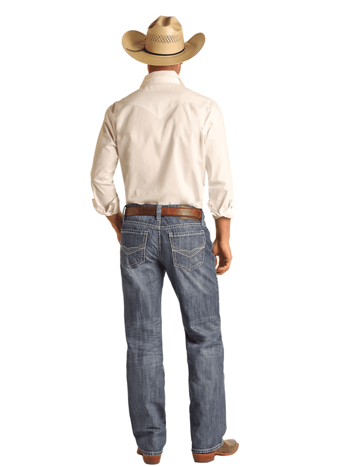Rock & Roll Cowboy Men's Double Barrel Relaxed Fit Straight Jean RRMD0SR1G0
