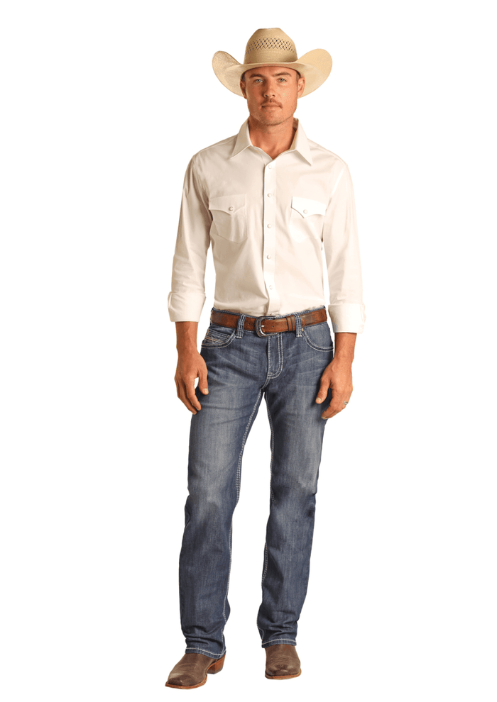 Rock & Roll Cowboy Men's Regular Fit Reflex Denim Stackable Boot Cut Jean RRMDSPR1G5