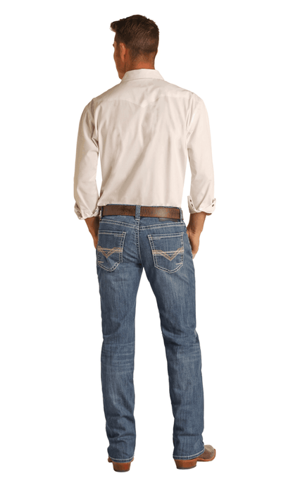 Rock & Roll Cowboy Men's Regular Fit Straight Bootcut Jeans RRMD1PR147