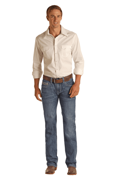 Rock & Roll Cowboy Men's Regular Fit Straight Bootcut Jeans RRMD1PR147