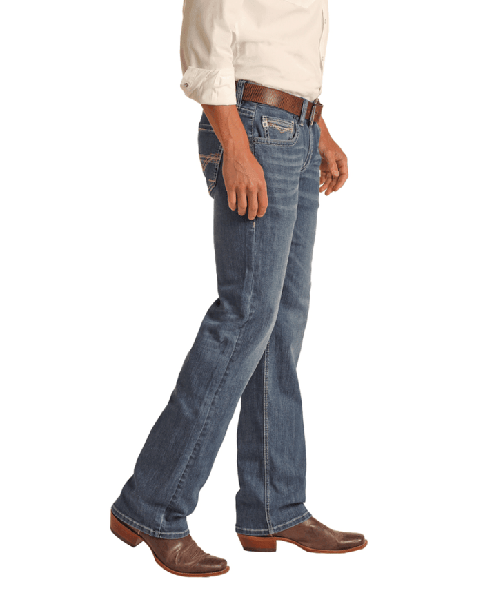 Rock & Roll Cowboy Men's Regular Fit Straight Bootcut Jeans RRMD1PR147