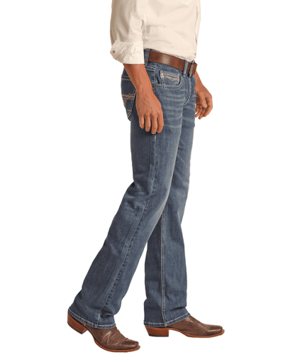 Rock & Roll Cowboy Men's Regular Fit Straight Bootcut Jeans RRMD1PR147