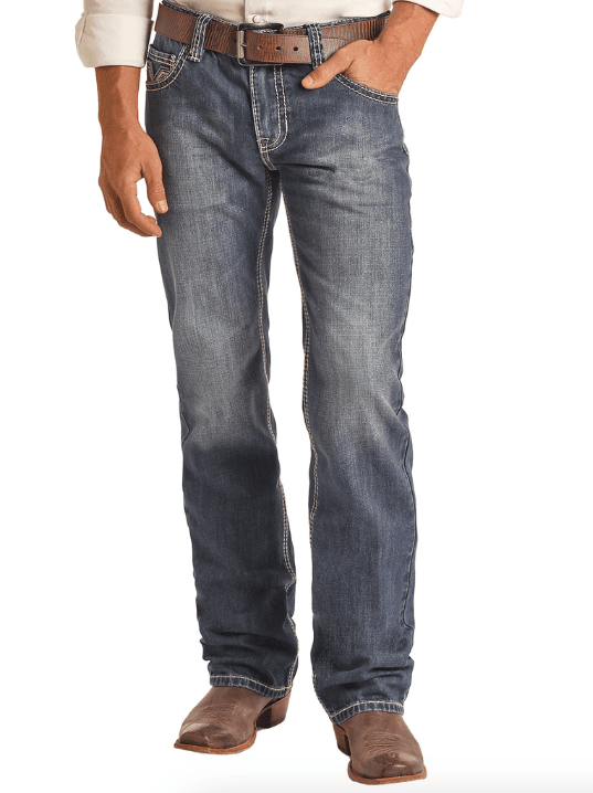 Rock & Roll Cowboy Men's Regular Fit Straight Leg Jeans BM1PD02496