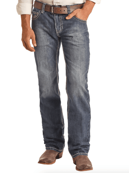 Rock & Roll Cowboy Men's Regular Fit Straight Leg Jeans BM1PD02496