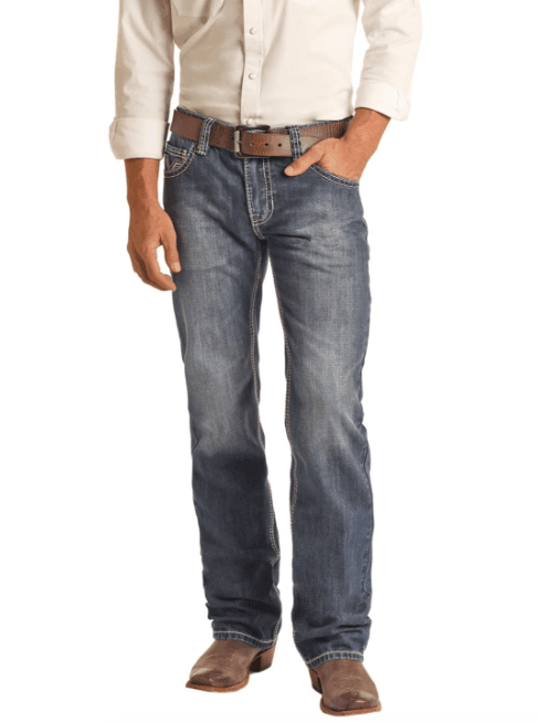 Rock & Roll Cowboy Men's Regular Fit Straight Leg Jeans BM1PD02496