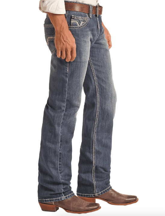Rock & Roll Cowboy Men's Regular Fit Straight Leg Jeans BM1PD02496