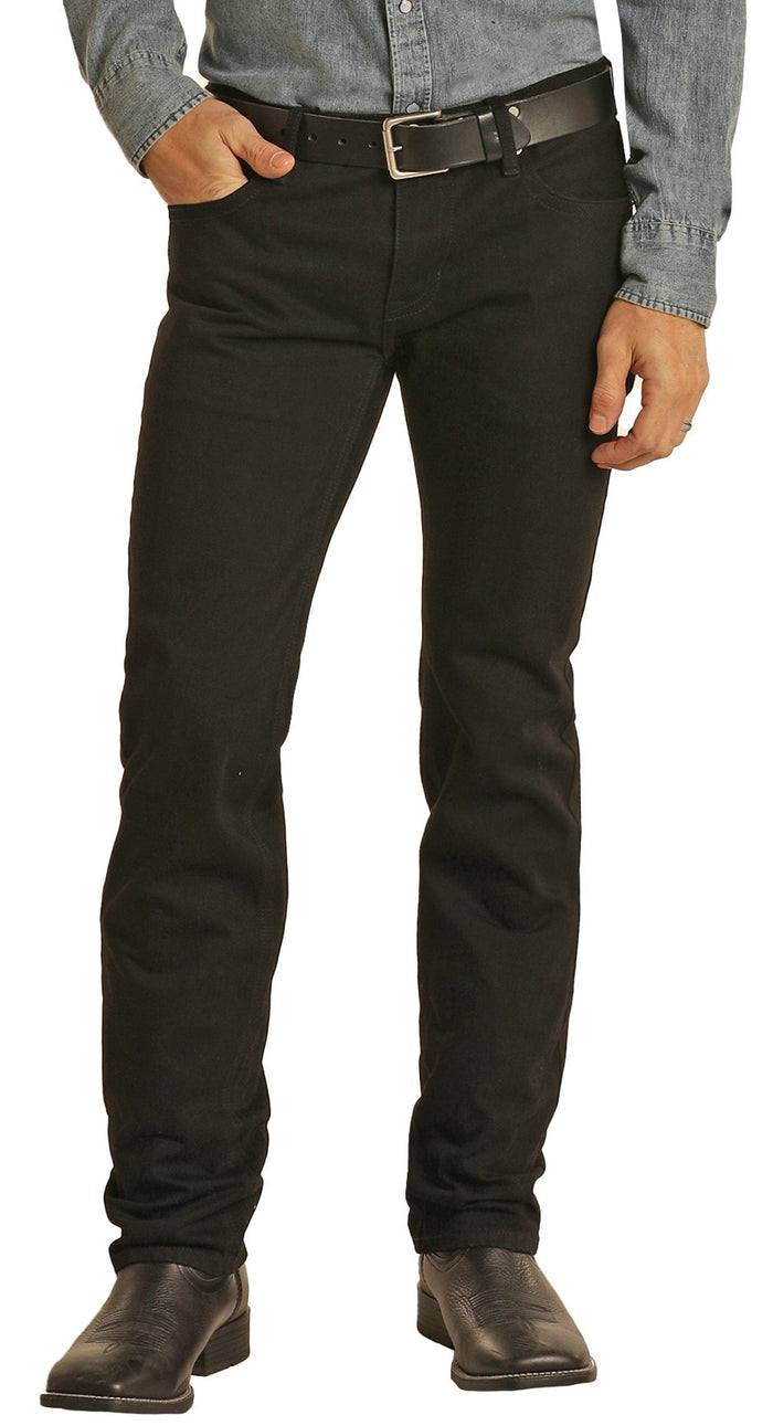 Rock & Roll Cowboy Men's Revolver Slim Fit Straight Leg Black Jeans RRMD1RR0N5-Painted Cowgirl Western Store